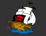 Dibujo Barco de piratas pintado por davidlillo