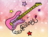 Dibujo Guitarra y estrellas pintado por karlita111