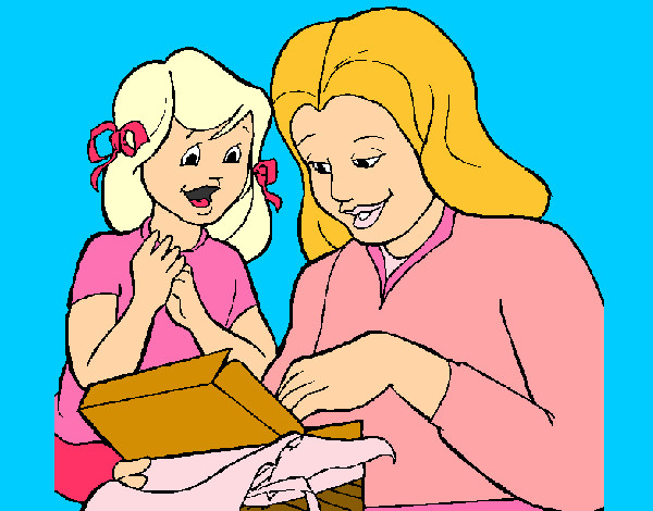 Dibujo Madre e hija pintado por chiquit