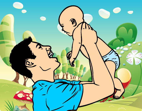 Dibujo Padre y bebé pintado por PERRY123