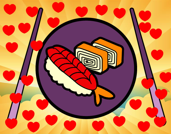 Dibujo Plato de Sushi pintado por fabiana14