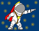 Dibujo Astronauta con cohete pintado por pandatuink