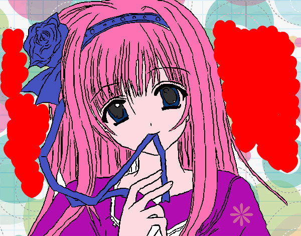 Dibujo Chica anime pintado por nadeshiko