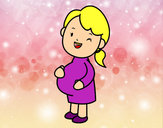 Dibujo Chica embarazada pintado por SinaiV