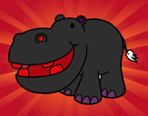 Dibujo Hipopótamo pequeño pintado por 23Palmeres