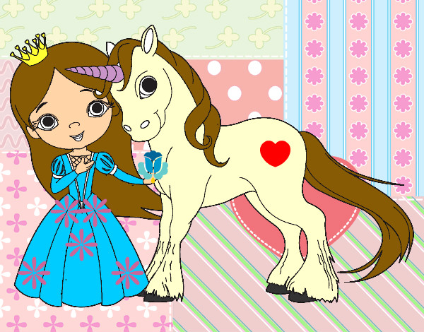 Princesa y unicornio