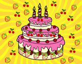 Dibujo Tarta de cumpleaños pintado por ardnas