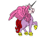 Dibujo Unicornio con alas pintado por isismel