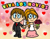 Dibujo Viva los novios pintado por borjamary