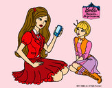 Dibujo Barbie con el teléfono móvil pintado por queyla