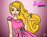 Dibujo Barbie con su vestido con lazo pintado por fatucha