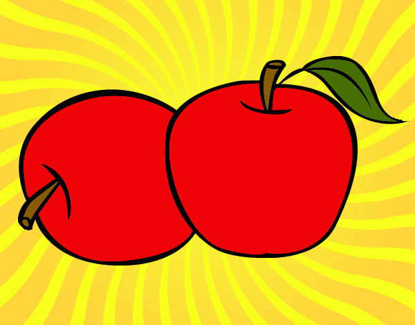 Dibujo Dos manzanas pintado por Superpop49