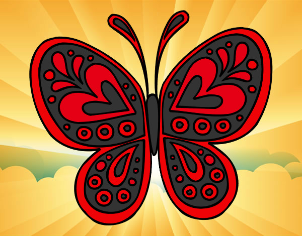 Dibujo Mandala mariposa pintado por dbjcris