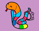 Dibujo Cobra con pandereta pintado por lulufasano