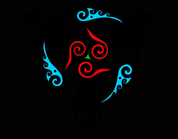 Dibujo Mandala con tres puntas pintado por Richirt