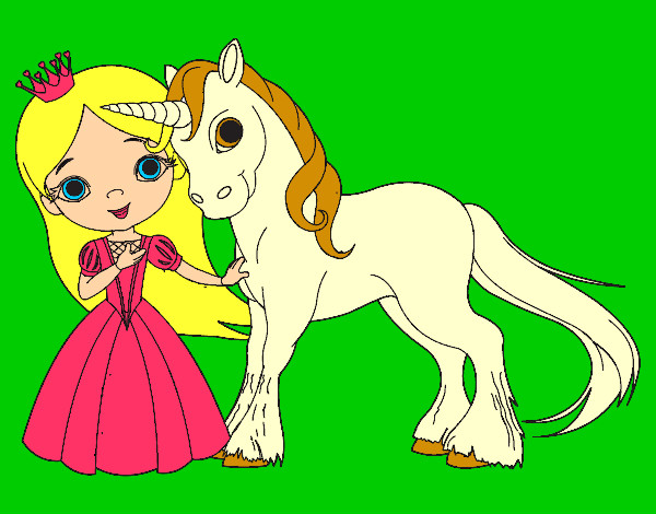 Princesa y unicornio