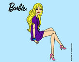 Dibujo Barbie sentada pintado por Helga