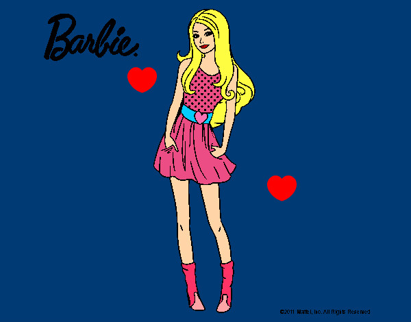 Dibujo Barbie veraniega pintado por Helga