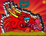 Dibujo Cabeza de dragón rojo pintado por SinaiV