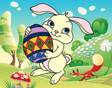 Dibujo Conejo con huevo de pascua pintado por Camilalove