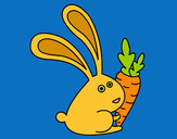 Dibujo Conejo con zanahoria pintado por amalia
