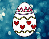 Dibujo Huevo con corazones pintado por auroa