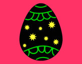 Dibujo Huevo con estrellas pintado por amalia