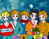 Dibujo Los chicos de One Direction pintado por pocito