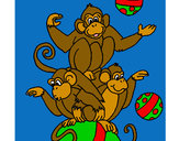 Dibujo Monos haciendo malabares pintado por carmen1