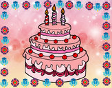 Dibujo Tarta de cumpleaños pintado por aurora9