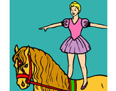 Dibujo Trapecista encima de caballo pintado por carmen1