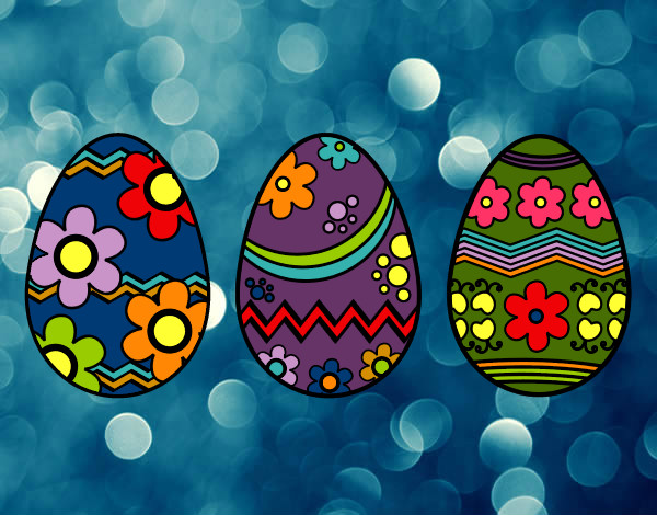 Dibujo Tres huevos de pascua pintado por noeliacay