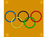 Dibujo Anillas de los juegos olimpícos pintado por mess