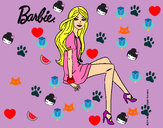 Dibujo Barbie sentada pintado por guguimdq