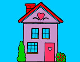 Dibujo Casa con corazones pintado por anabelen1
