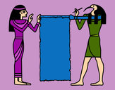 Dibujo Cleopatra y Thot pintado por amalia