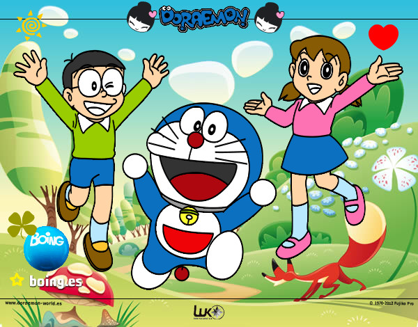 Dibujo Doraemon y amigos pintado por toper