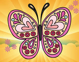 Dibujo Mandala mariposa pintado por juli36