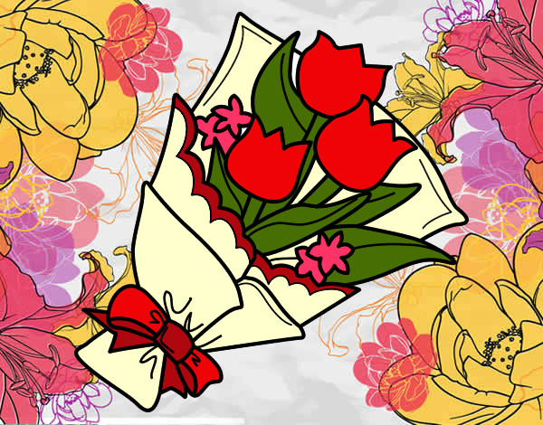 Dibujo Ramo de tulipanes pintado por karina3007