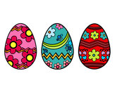 Dibujo Tres huevos de pascua pintado por ru_82