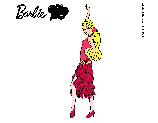 Dibujo Barbie flamenca pintado por jacquiii
