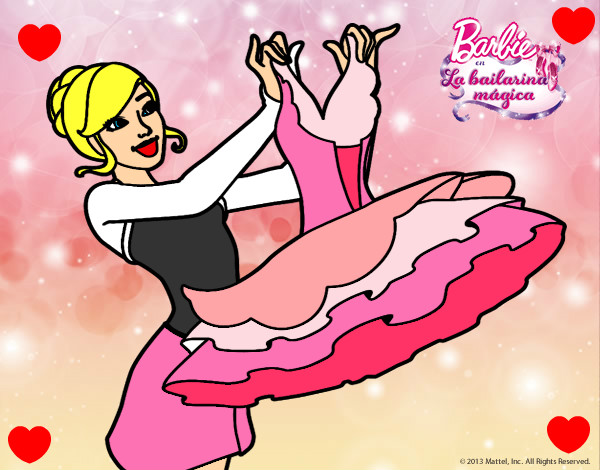Dibujo Barbie y su vestido de ballet pintado por perlita123