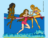 Dibujo Barbie y sus amigas pintado por Kate08