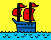 Dibujo Barco en altamar pintado por amalia