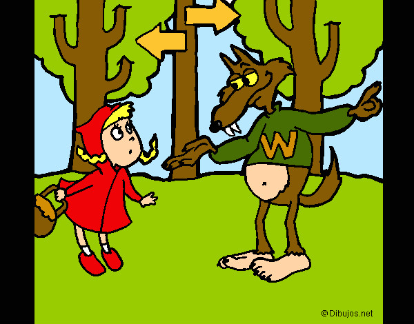  Dibujo de Caperucita Roja y El Lobo   pintado por Superarte1 en Dibujos.net el día