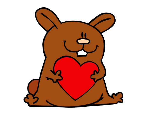 Dibujo Conejo con corazón pintado por lupegarcia