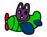 Dibujo Conejo en avión pintado por samuelito5
