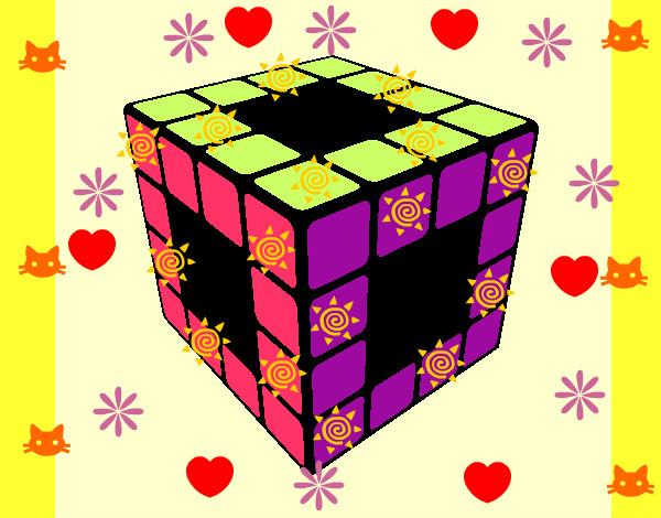 Dibujo Cubo de Rubik pintado por Melisa