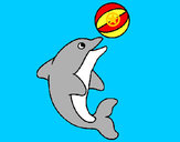 Dibujo Delfín jugando con una pelota pintado por lupegarcia