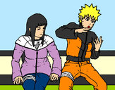 Dibujo Hinata y Naruto pintado por bryan23